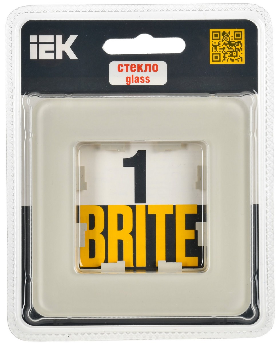 IEK Brite Рамки Рамка IEK BRITE DECOR Песчаный матовый стекло скругл.угол 1-м РУ-1-2-Бр RE BR-M12-G-41-K98