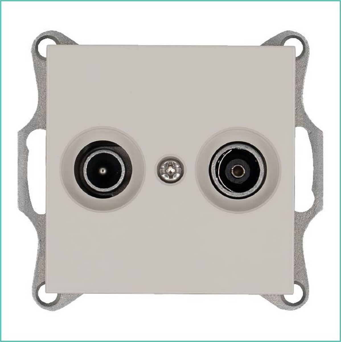 JASMART G - розетки и выключатели Розетка JASMART TV+FM оконечная Тауп G6204T