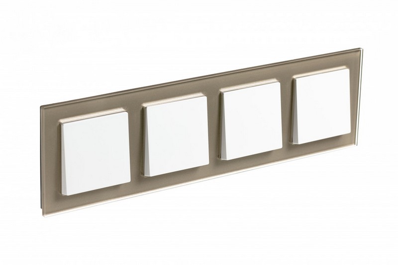 Рамка Systeme Electric AtlasDesign Nature Стекло шампань 4-ая ATN320504
