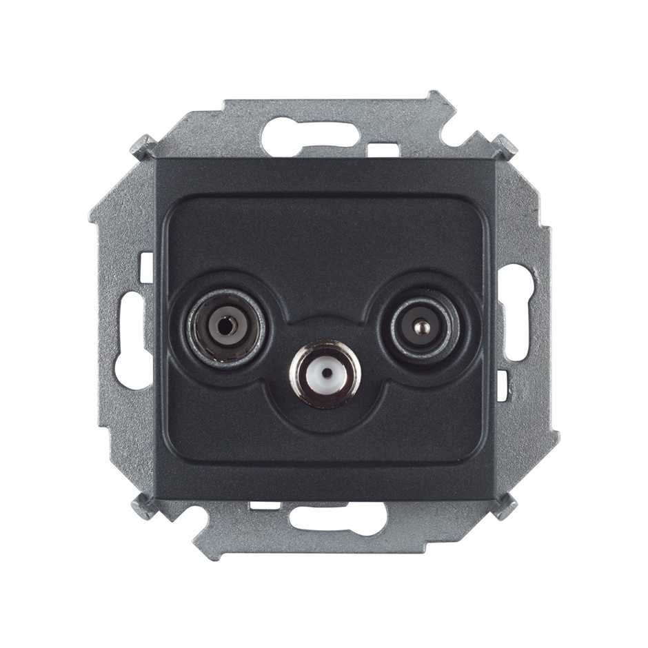 Розетка R-TV-SAT Simon 15 Графит одиночная 1591466-038