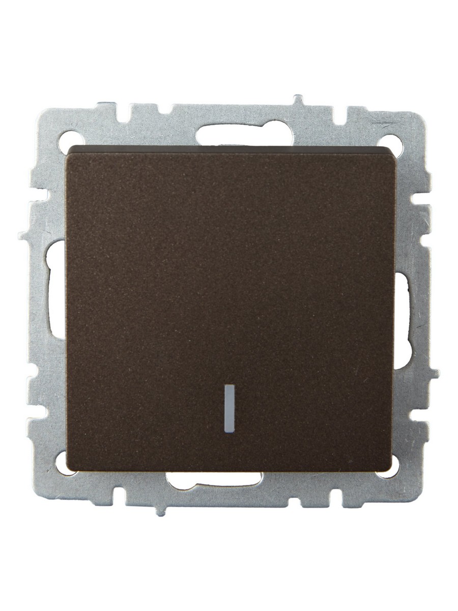 IEK Brite Бронза Выключатель IEK BRITE BASE Темн.бронза 1-кл. прох. с инд. 10А ВС10-1-7-БрТБ BR-V12-1-10-K45