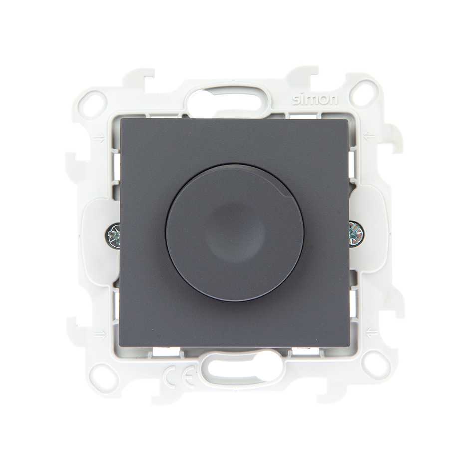 Светорегулятор Simon 24 Графит проходной, 40-450W 2410313-038