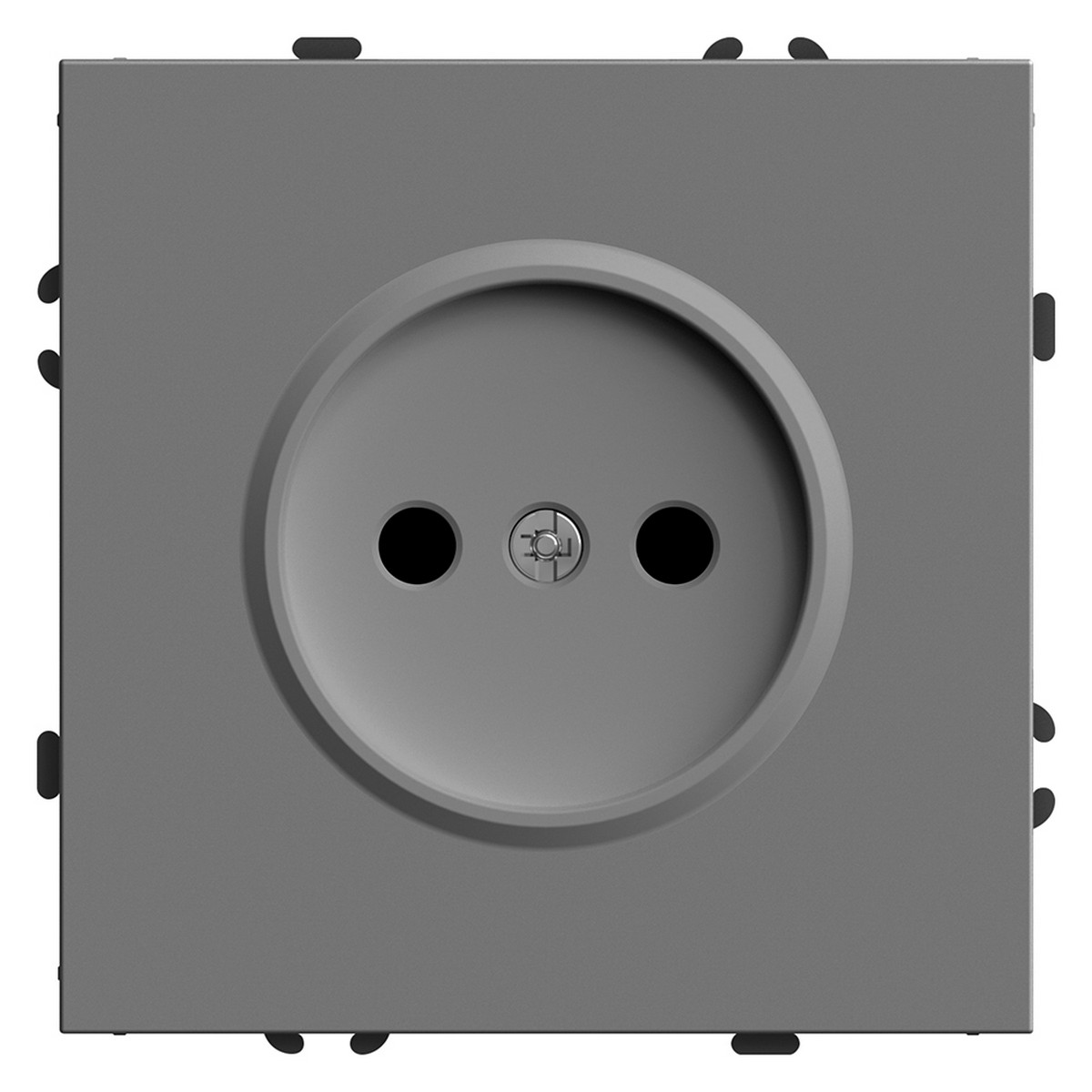 Эмили - Розетки и выключатели Stekker Розетка 1-ая с защитной шторкой б/з STEKKER Эмили RST16-5109-10 платиново-серый soft touch 49954