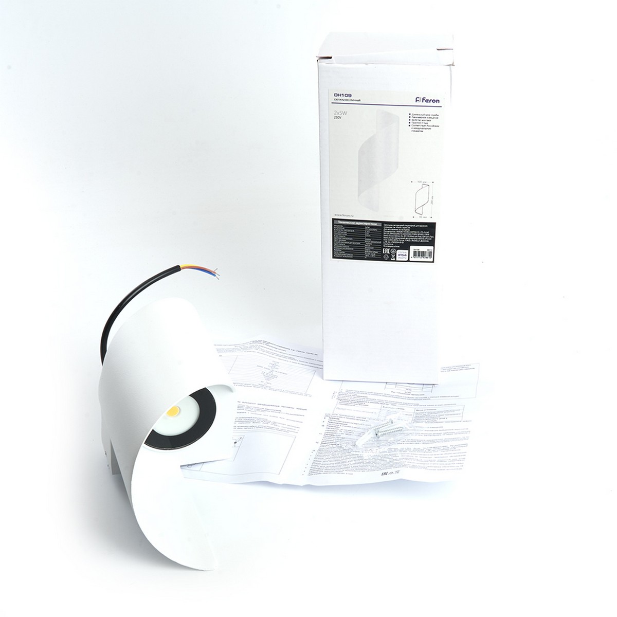 Уличные настенные светильники Светильник уличный светодиодный Feron DH109 2*5W 520Lm 3000K белый 48312 