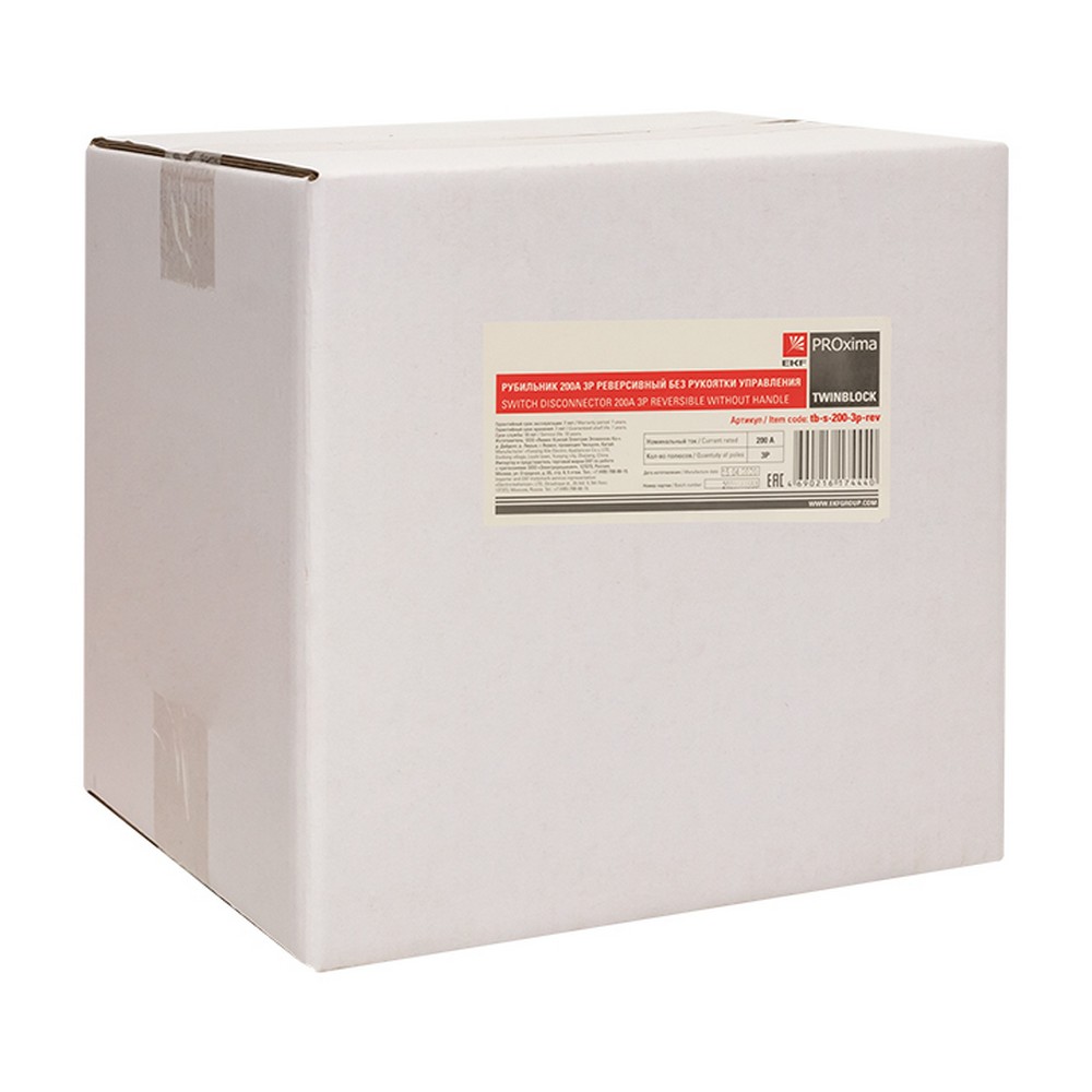 EKF Рубильник EKF PROxima 200A 3P реверсивный без рукоятки управления TwinBlock tb-s-200-3p-rev 
