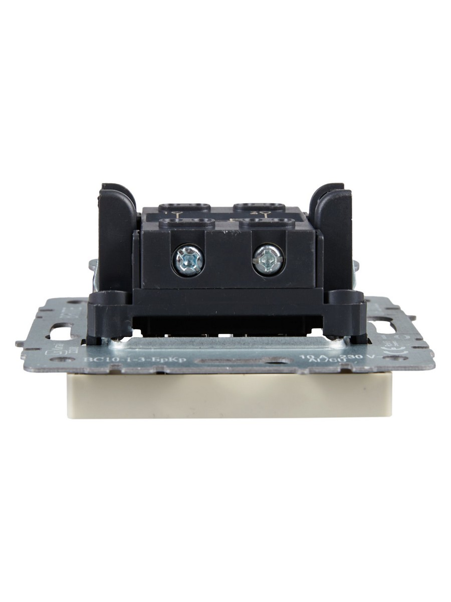 IEK Brite Бежевый Выключатель IEK BRITE 1-клавишный перекрестный 10А ВС10-1-3-БрКр бежевый BR-V13-0-10-K10