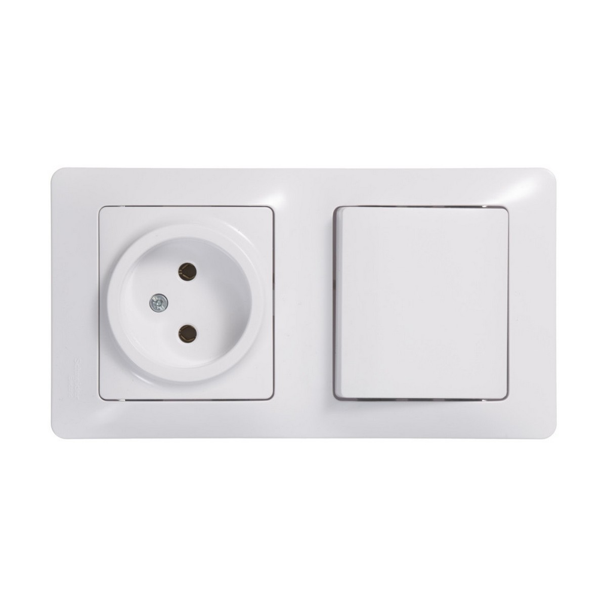 Glossa Белый Блок:Glossa Белый розетка и 1-кл. выключатель GSL000160