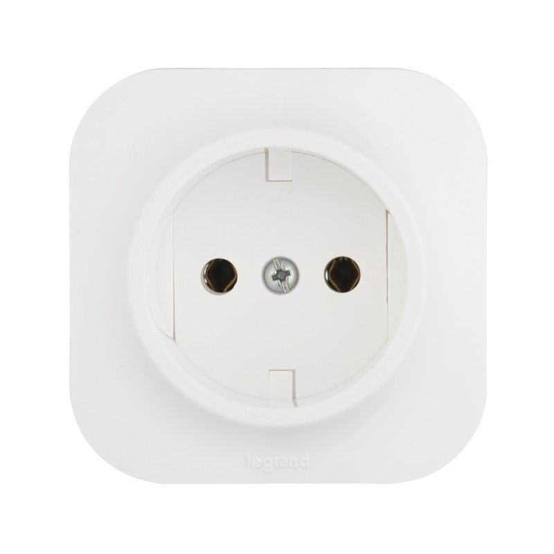 Накладные Розетки и выключатели Legrand Quteo Белый Розетка Legrand Quteo без земли без шторок белая  782210