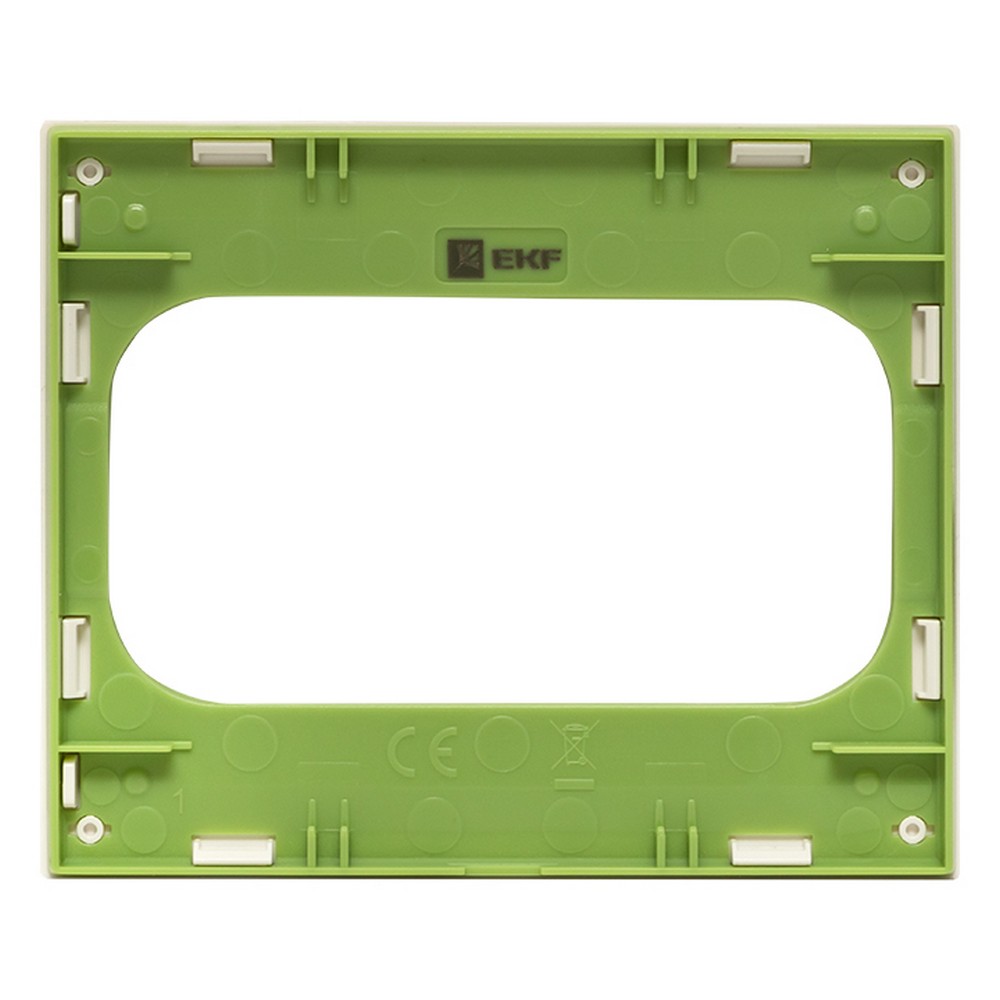 EKF Стокгольм белый Рамка EKF PROxima Стокгольм Белый Линия зеленая для розетки 2-ой EYM-G-302-20