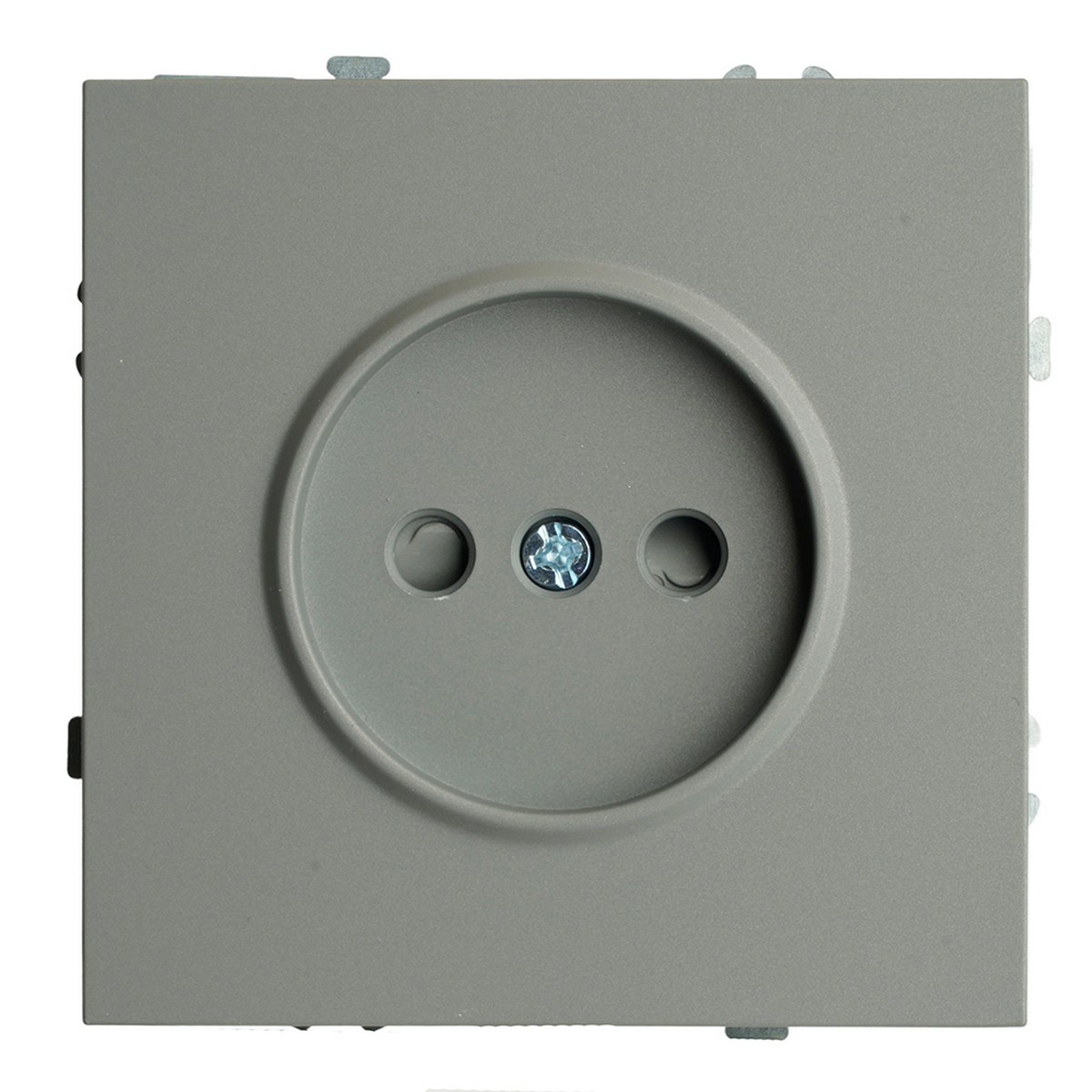 Эмили - Розетки и выключатели Stekker Розетка 1-ая с защитной шторкой б/з STEKKER Эмили RST16-5109-10 платиново-серый soft touch 49954