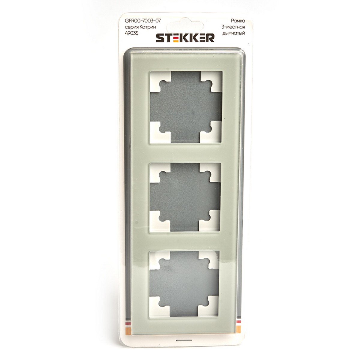Рамка 3-местная стекло STEKKER GFR00-7003-07 серия Катрин дымчатый 49035