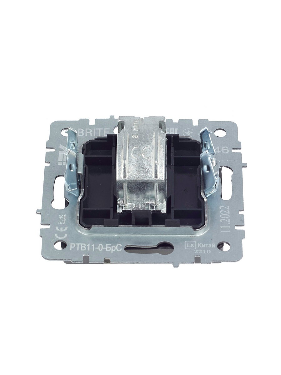Розетка IEK BRITE TV оконечная РТВ11-0-БрС сталь BR-A10-O-K46