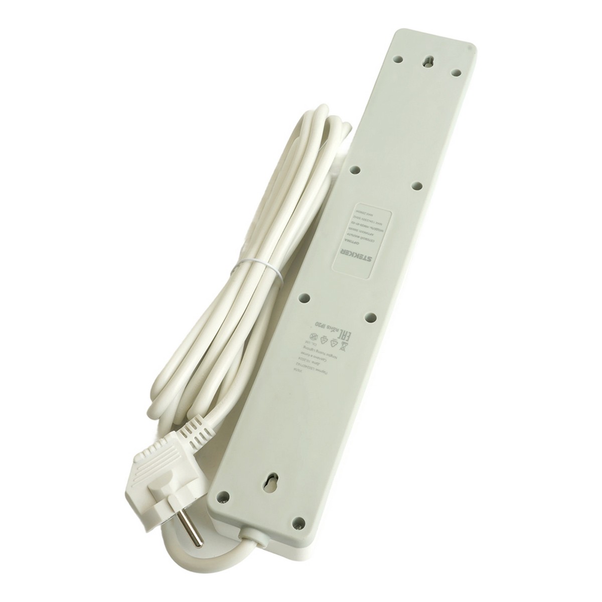 Колодки и удлинители, тройники Сетевой фильтр 6-местный с/з STEKKER HM20-61-03 3x1мм2 3 м серия Optima белый 50096 