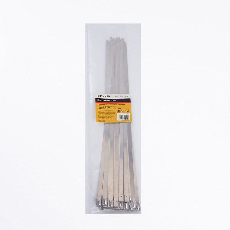 Хомут стальной STEKKER SSCTE79-400 7.9х400мм d пучка max 114мм 32802