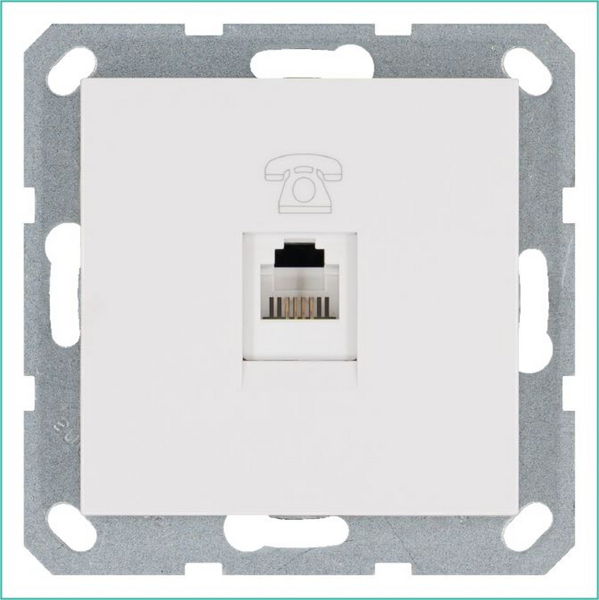 JASMART G - розетки и выключатели Телефонная розетка JASMART RJ11 Белый глянцевый G6101W