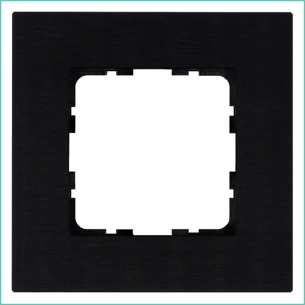JASMART G - розетки и выключатели Рамка JASMART 1-постовая алюминий Black METAL G1001AB