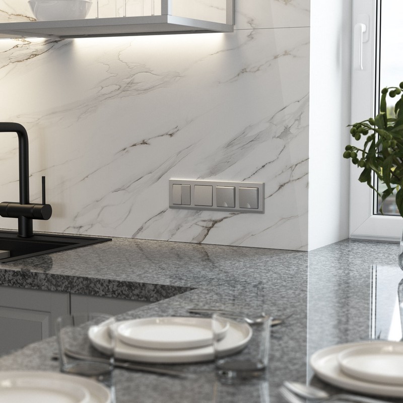 Werkel Серебряный матовый Выключатель Werkel одноклавишный (серебряный матовый) W1110065