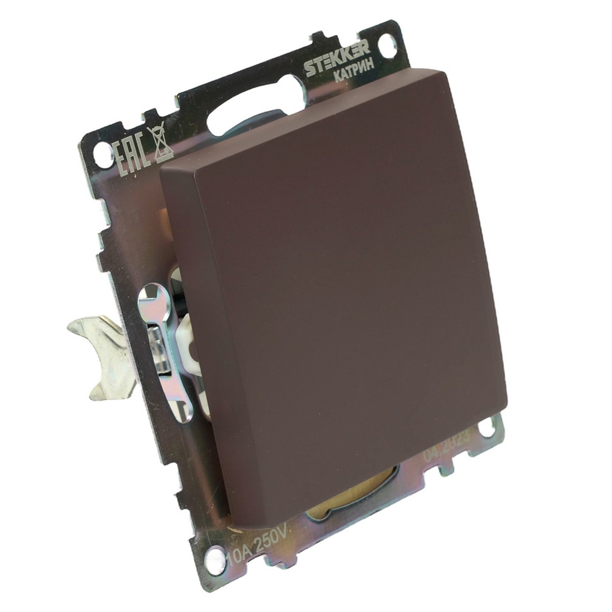Катрин - Розетки и выключатели Stekker Переключатель STEKKER перекрестный 1-клавишный GLS10-7110-04 Катрин шоколад 49180