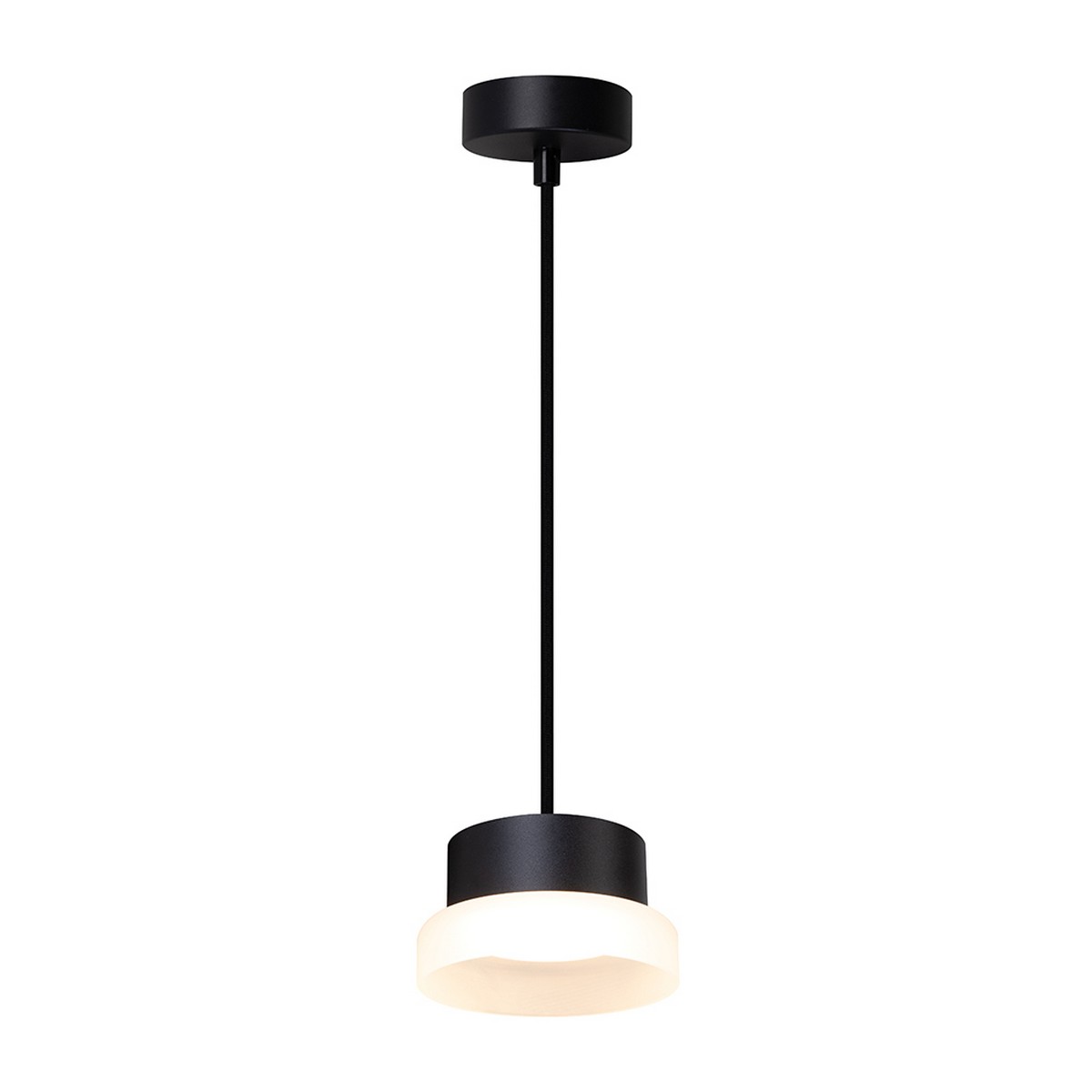 Светильник потолочный Feron Barrel HL4608 OPAL levitation 12W GX53 черный на подвесе 51687