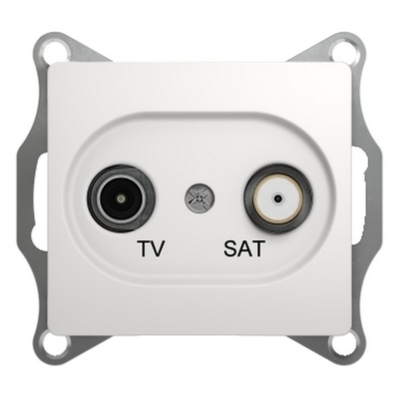 Розетка Systeme Electric Glossa Белый TV-SAT проходная 4DB GSL000198
