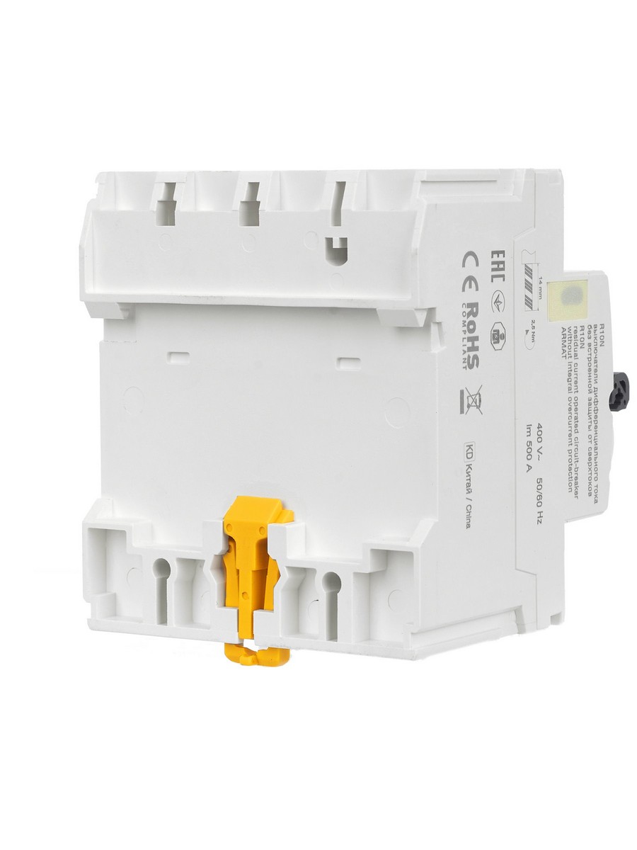 IEK ВДТ УЗО IEK ARMAT R10N 4P 25А 30мА тип A AR-R10N-4-025A030 