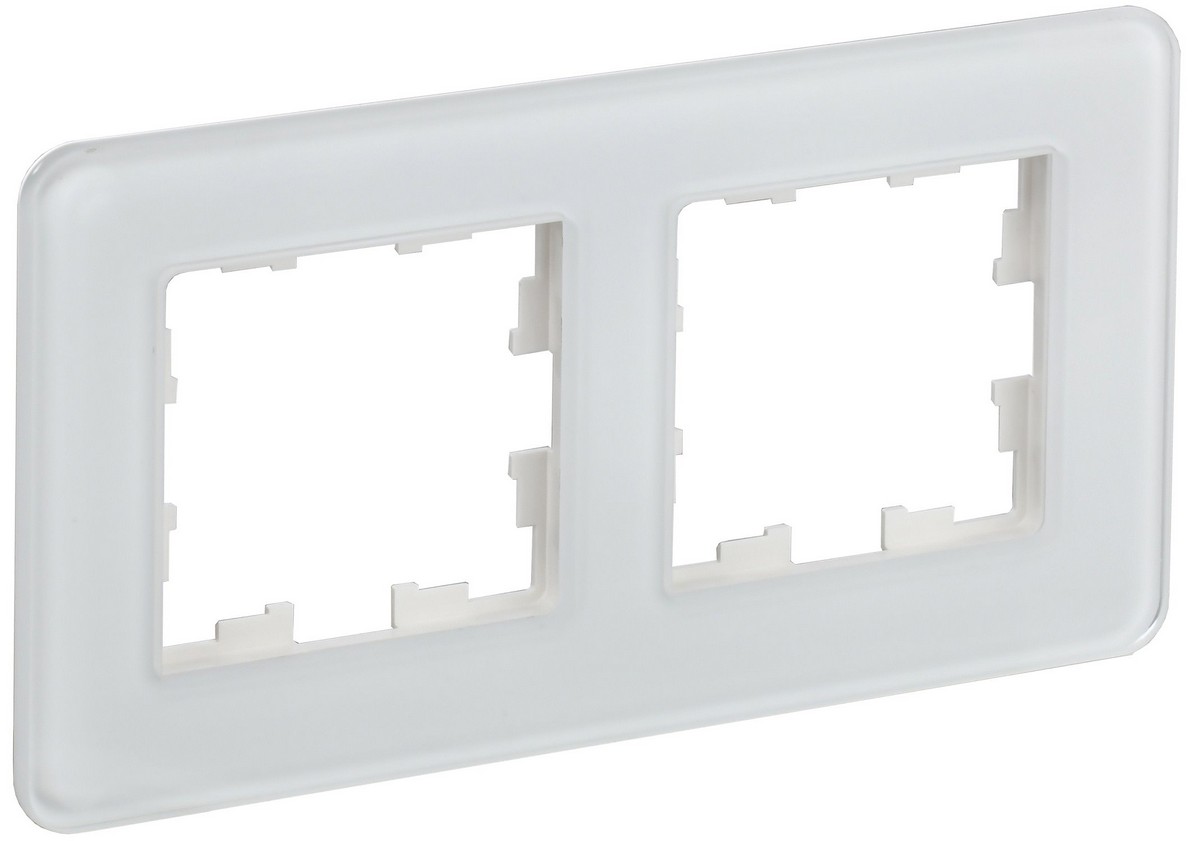 Рамка IEK BRITE DECOR Белый матовый стекло скругл.угол 2-м РУ-2-2-Бр RE BR-M22-G-41-K01