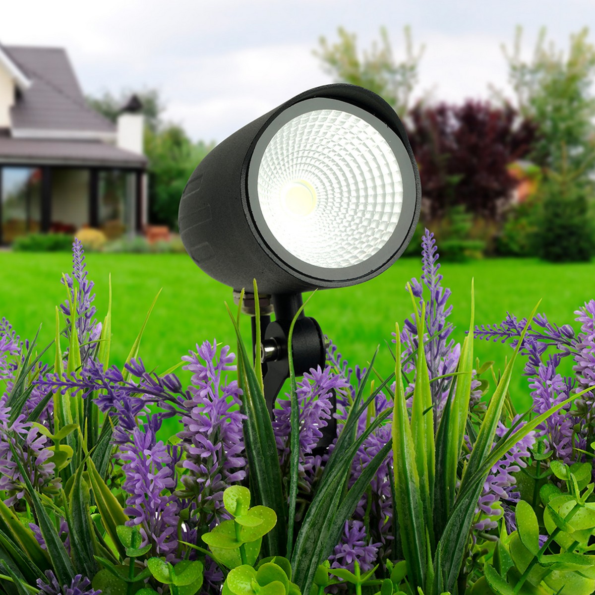 Светодиодные ландшафтные светильники Светодиодный светильник тротуарный (грунтовый) Feron SP2714 12W зеленый IP65 51767 