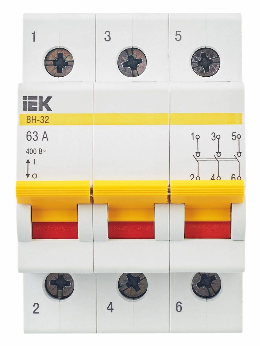 Выключатель нагрузки IEK KARAT (мини-рубильник) ВН-32 3Р 63А MNV10-3-063