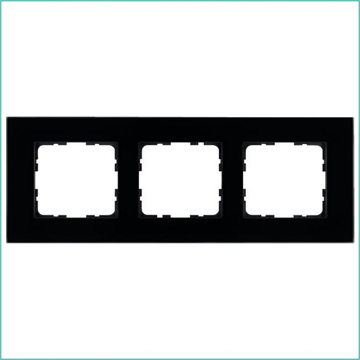 JASMART G - розетки и выключатели Рамка JASMART 3-постовая стекло Black Glass G1003GB