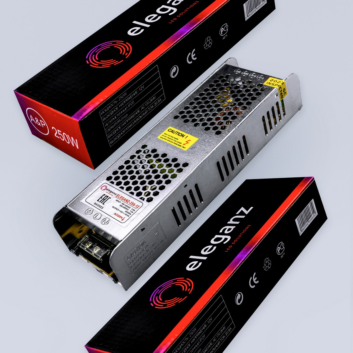 Блоки питания для светодиодной ленты Блок питания для светодиодной ленты Eleganz 12V 250W IP20 узкий 1130 