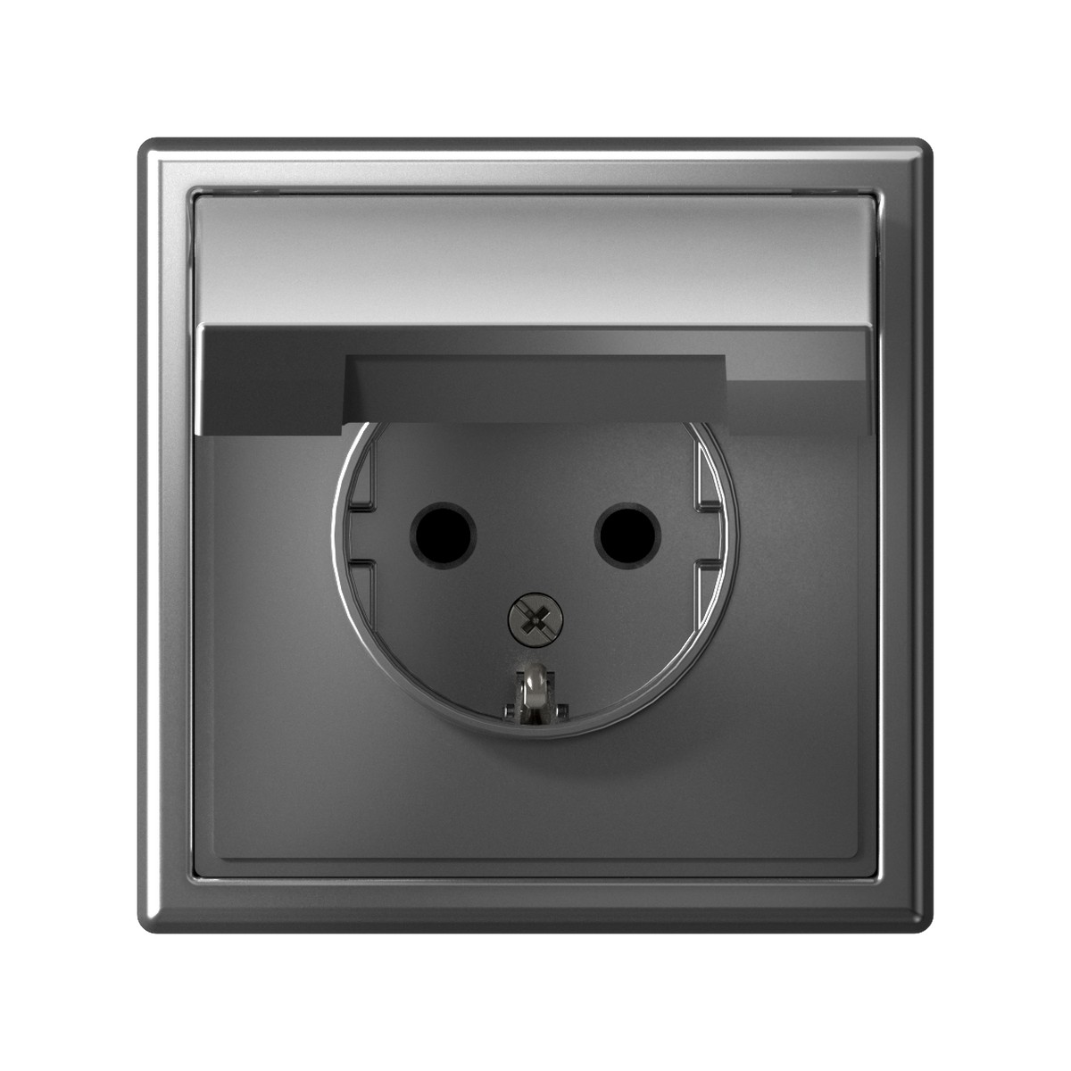 Розетка Systeme Electric ArtGallery Сталь с заземл. со шторк. с крышкой 16А IP20 GAL000946