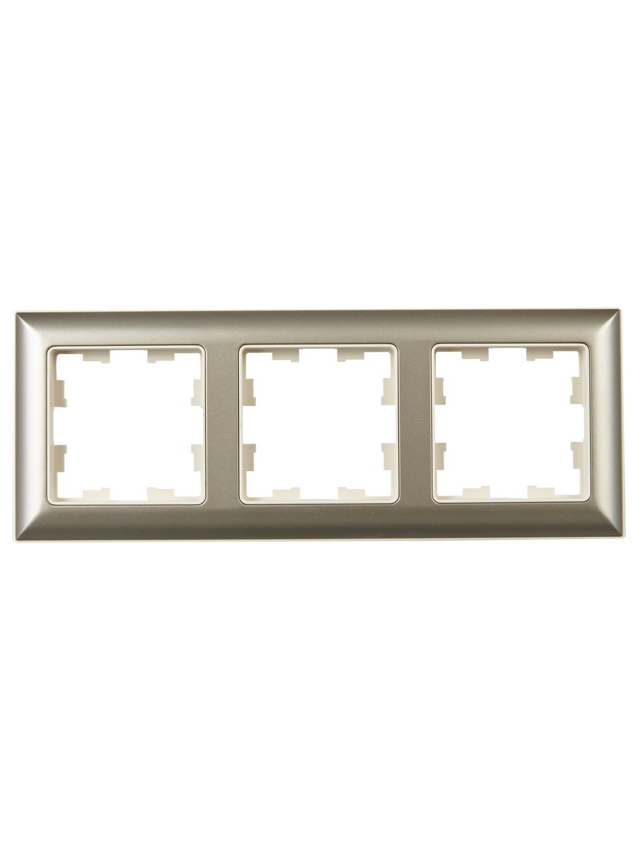 IEK Brite Рамки Рамка IEK BRITE DECOR Шампань/беж 3D-форма 3-м РУ-3-Бр BR-M32-12-3-K10