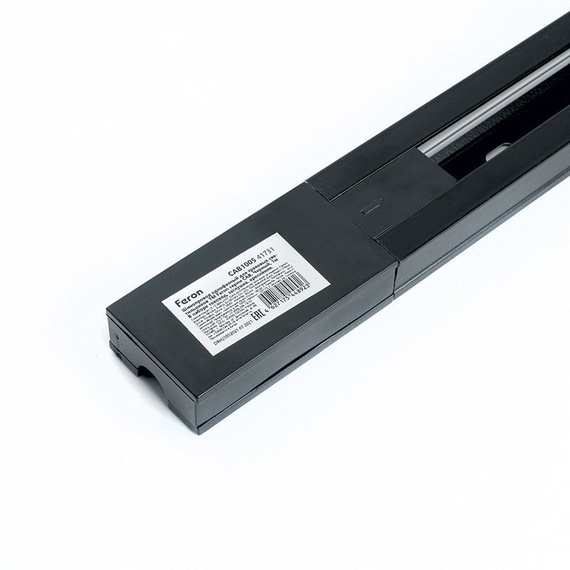 Трековые светодиодные светильники Шинопровод для трековых однофазных светильников черный 1м CAB1005 41731 