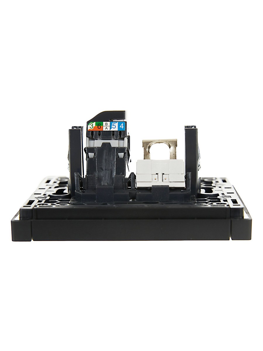Розетка IEK FORTE&PIANO Черный двойная RJ11+RJ45 кат.5E FP135