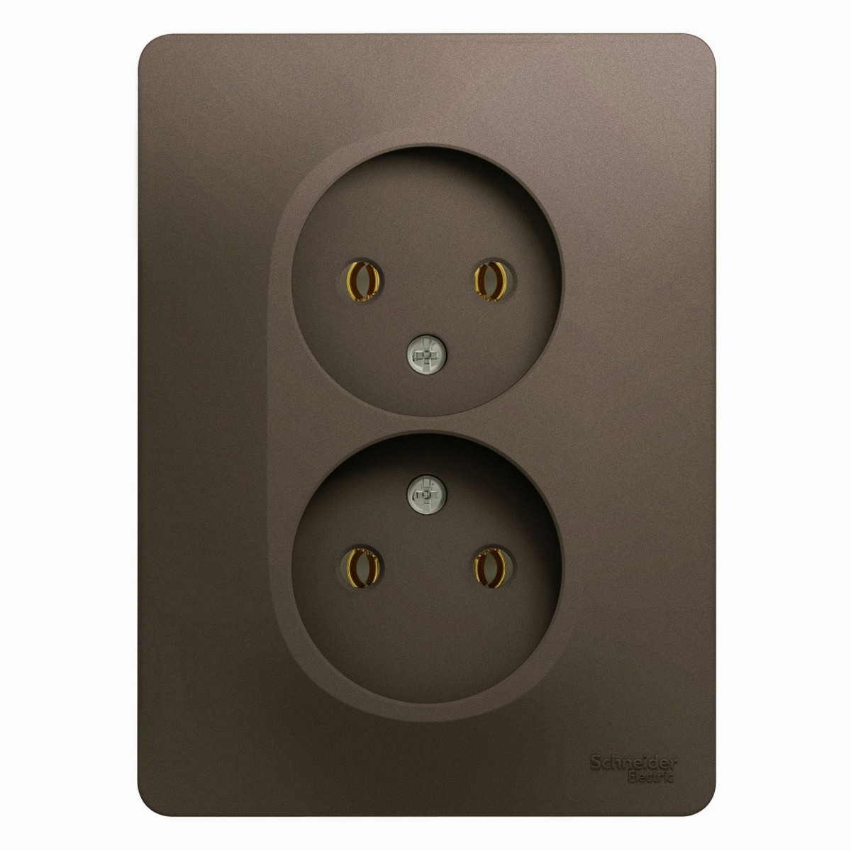 Glossa Шоколад Розетка Systeme Electric Glossa Шоколад двойная без заземления,16А, в сборе GSL000820