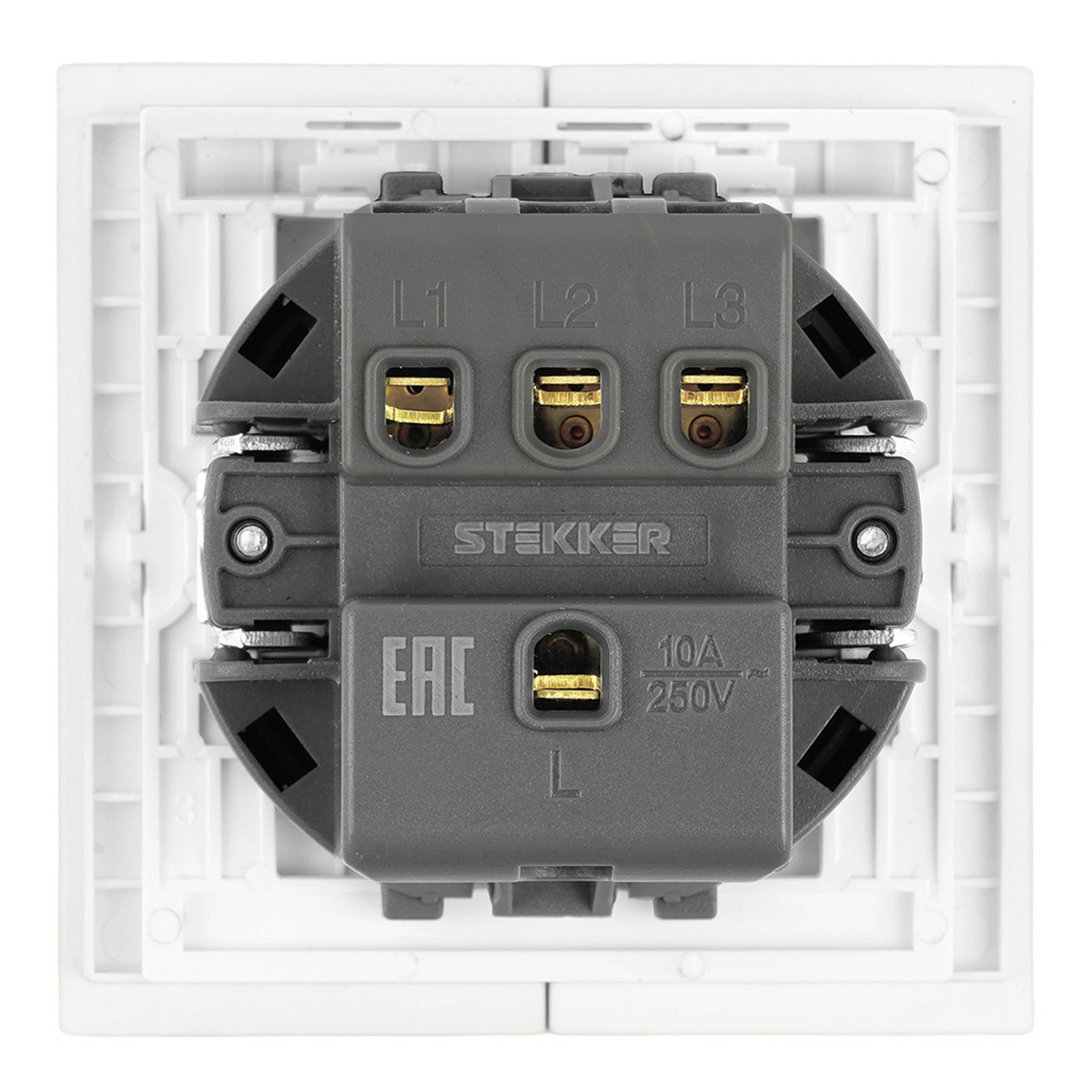 Мия - Розетки и выключатели Stekker Выключатель 3-клавишный STEKKER Мия RSW10-3108-01 белая магнолия 50430