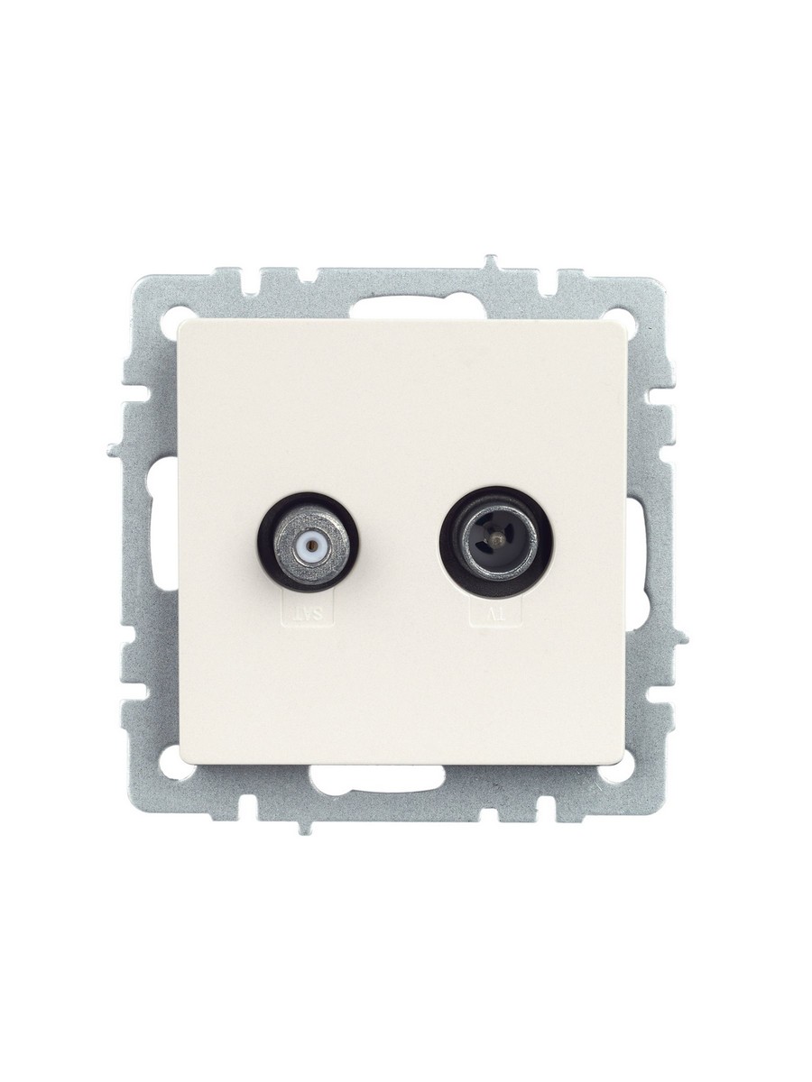 IEK Brite Жемчуг Розетка IEK BRITE двойная TV+SAT РТВ/РСп12-БрЖ жемчуг BR-AF20-O-K36