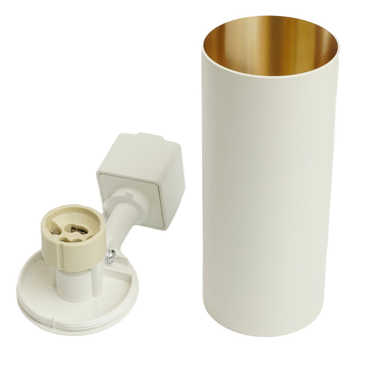 Трековые светодиодные светильники Светильник Feron AL155 трековый под лампу GU10 белый-золото 48714 