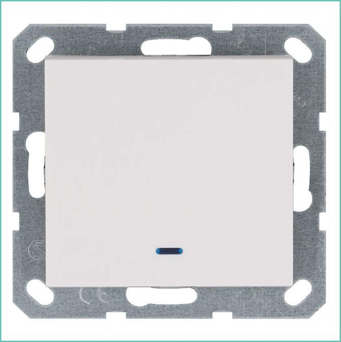 JASMART G - розетки и выключатели Выключатель одноклавишный JASMART со светодиодом Белый глянцевый G3011NW