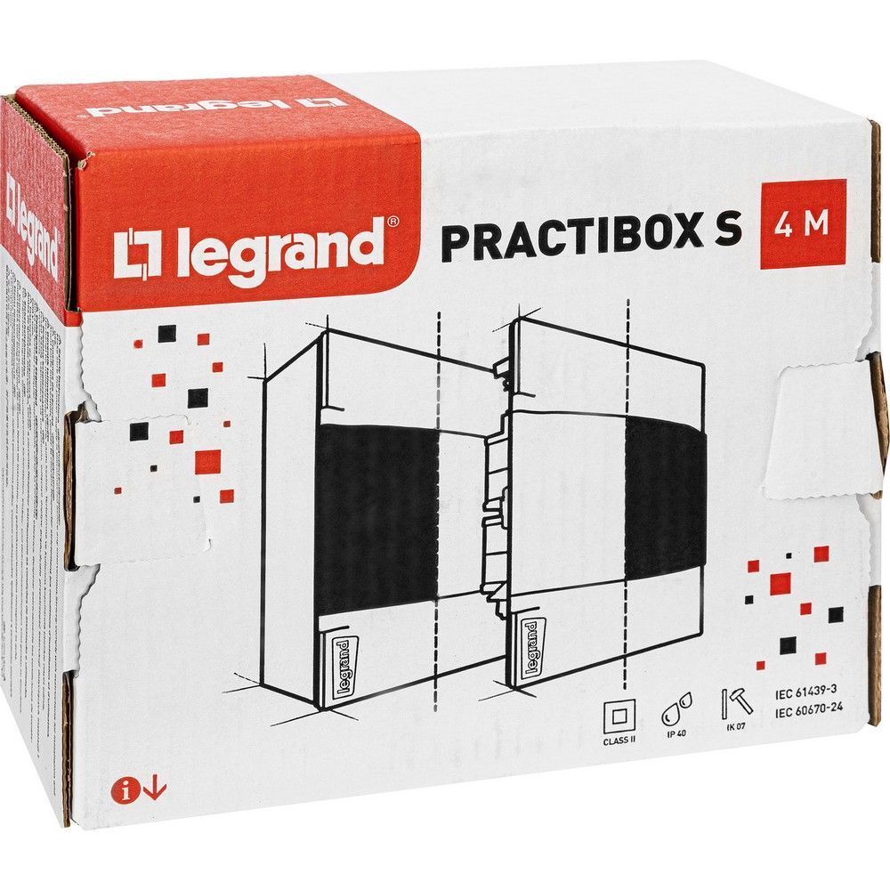 Пластиковые боксы и щиты Legrand Пластиковый щиток Legrand Practibox S Навесной 4 мод 1X4 Белая дверь 134604