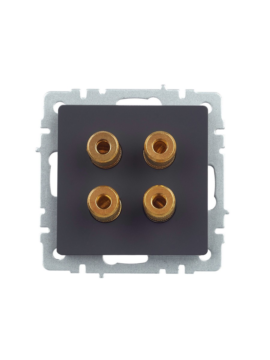 IEK Brite Графит Аудиорозетка IEK BRITE 4-местная РА10-БрГ графит BR-S40-K53