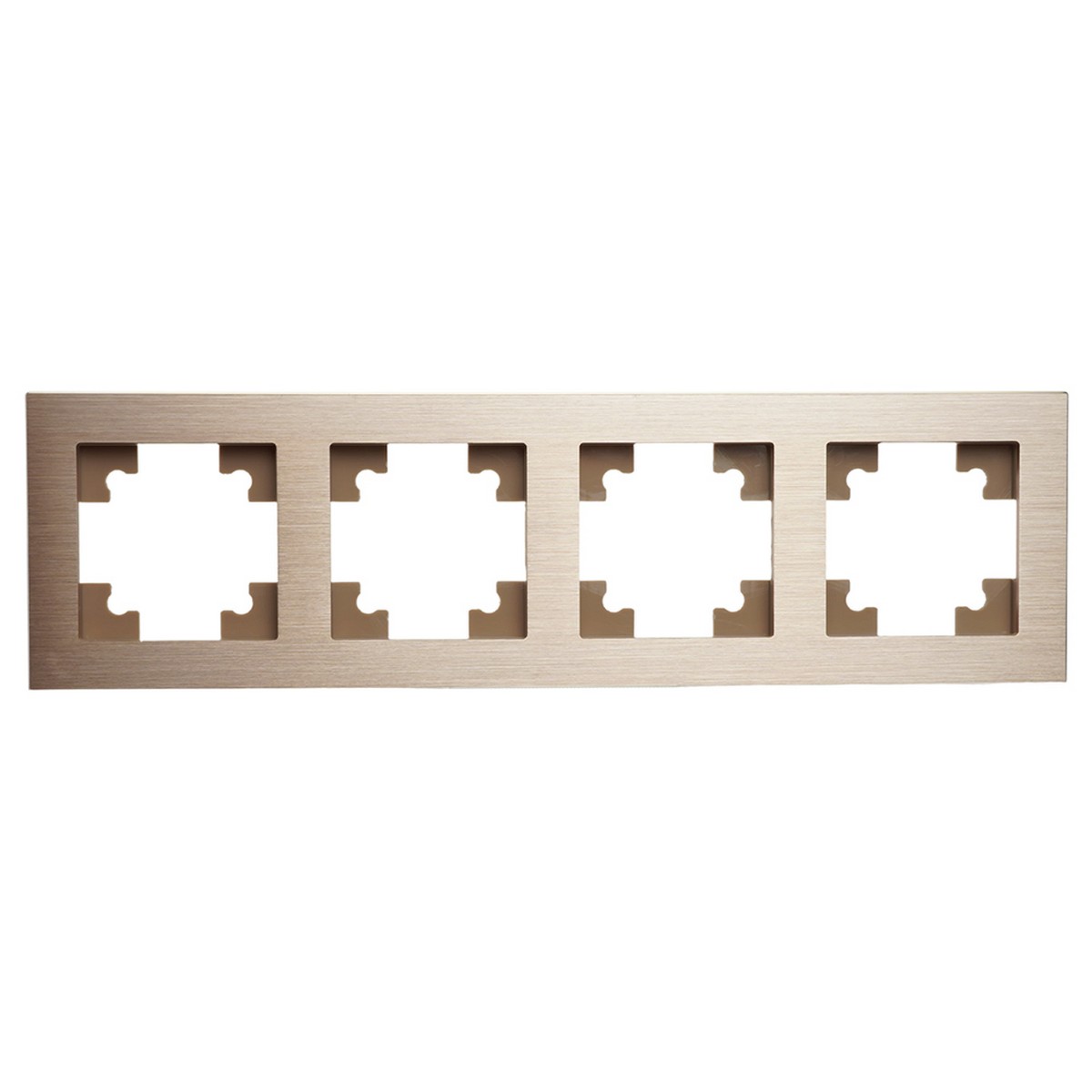 Катрин - Розетки и выключатели Stekker Рамка 4-местная металл STEKKER MFR00-7004-02 Катрин шампань 50022