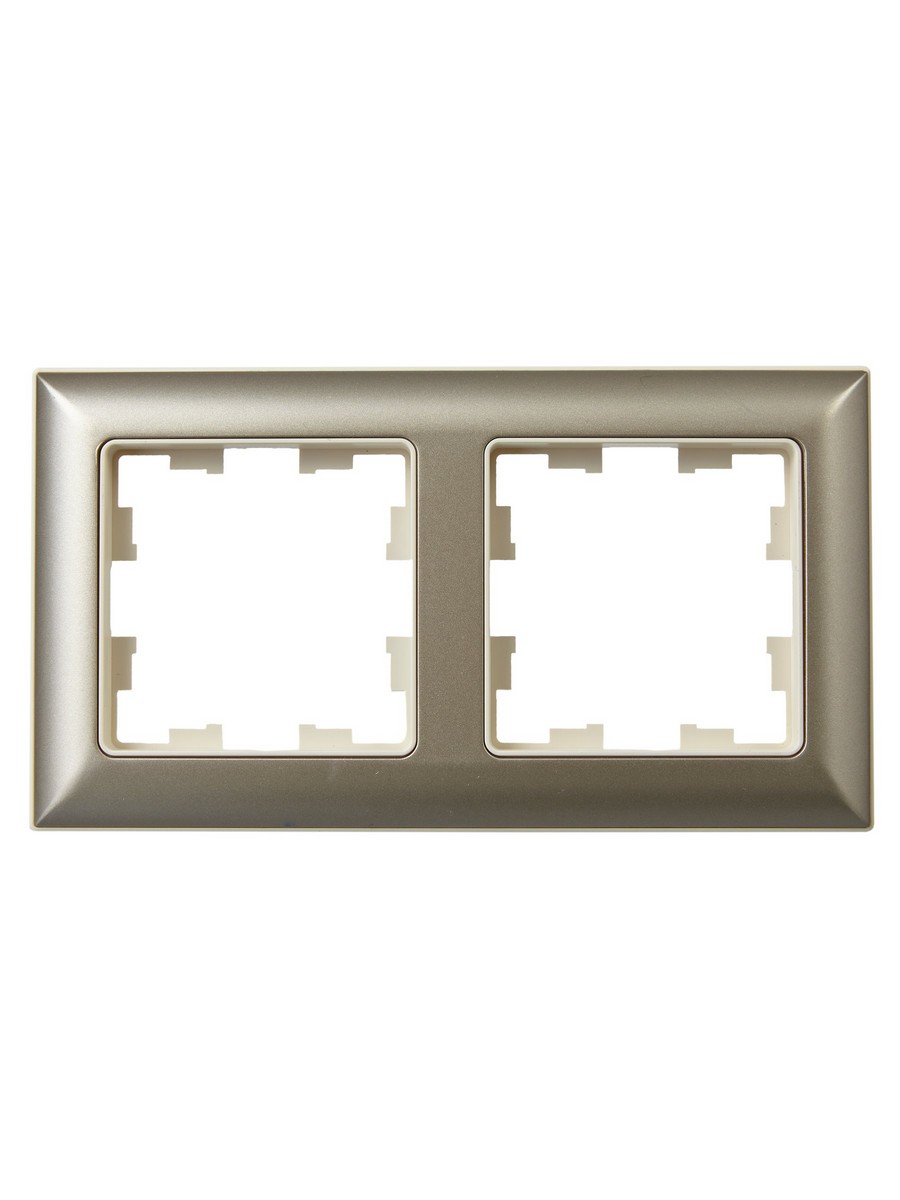 Рамка IEK BRITE DECOR Шампань/беж 3D-форма 2-м РУ-2-Бр BR-M22-12-3-K10