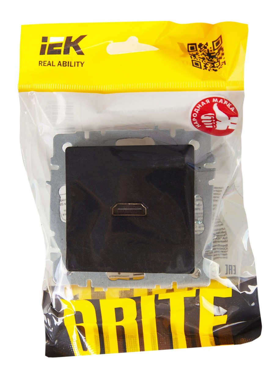IEK Brite Черный Розетка IEK BRITE HDMI РHDMI-0-БрЧ черный BR-H10-K02