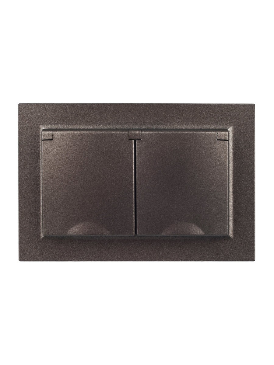 Розетка IEK BRITE 2-я с кр. 16А в сб IP44 РСбш12-3-44-БрТБ темная бронза BR-R26-16-44-K45-F