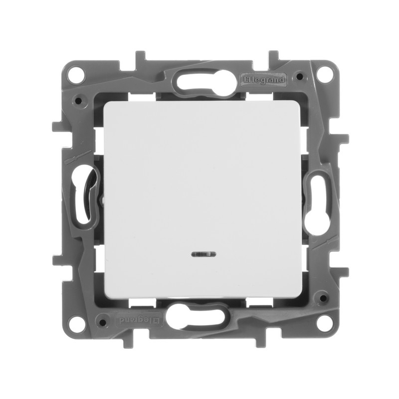 Выключатель Legrand Etika белый 1-клавишный с подсветкой, 10А, винт. клем. 672203