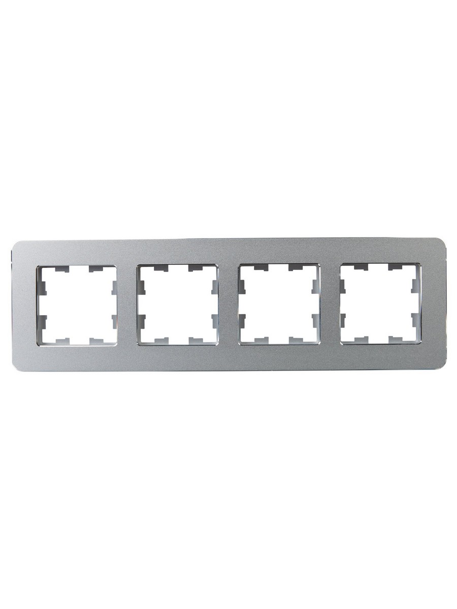 Рамка IEK BRITE DECOR Алюминий металл. скругл.угол 4-м РУ-4-1-Бр RE BR-M42-M-01-K47