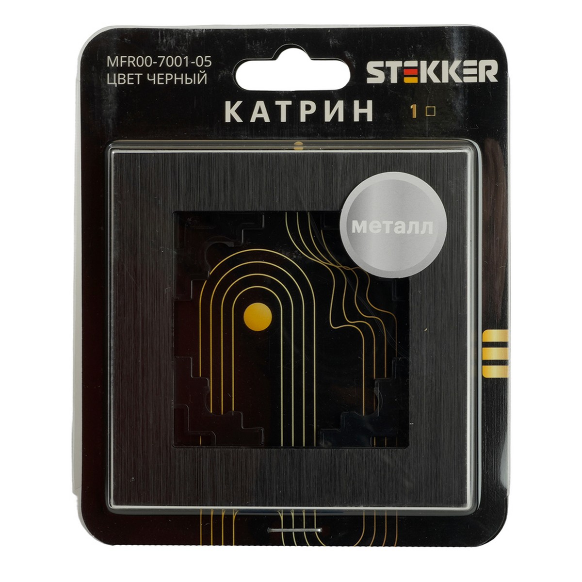 Катрин - Розетки и выключатели Stekker Рамка 1-местная металл STEKKER MFR00-7001-05 Катрин черный 50012