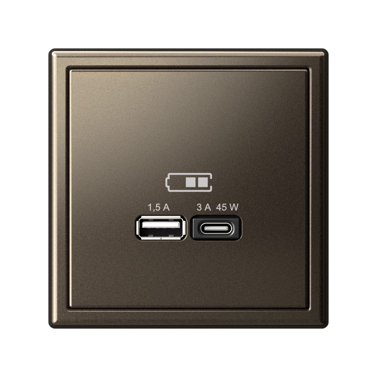 USB Розетка Systeme Electric ArtGallery Мокко A + тип-C 45Вт высокоскор.заряд. QC PD GAL000629