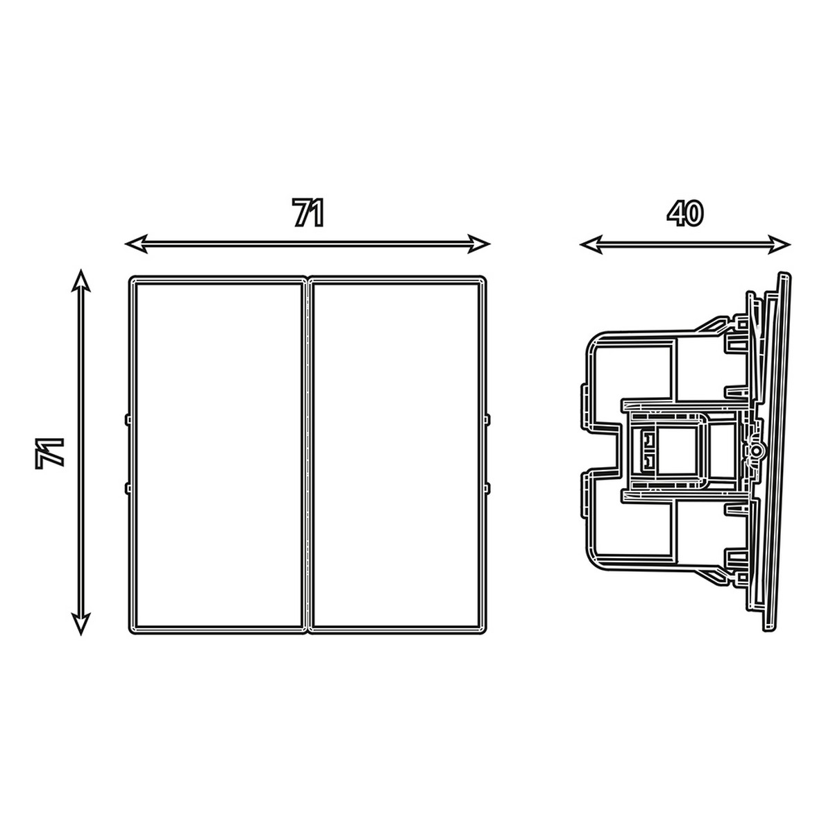 Мия - Розетки и выключатели Stekker Переключатель 2-клавишный STEKKER Мия RSW10-3107-08 пудровый жемчуг 50478